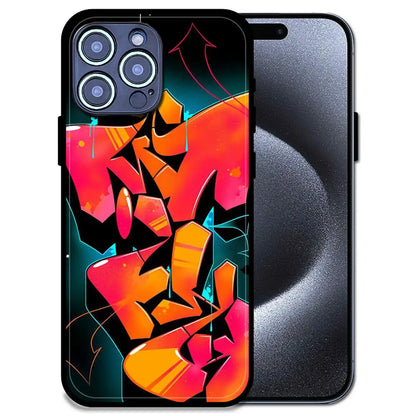 'Graffiti Fire - Glossy Metal Silicone Case For Apple iPhone 15 Pro