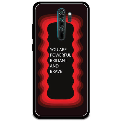 'You Are Powerful, Brilliant & Brave' - Red Armor Case For Redmi Models Redmi Note 8 Pro