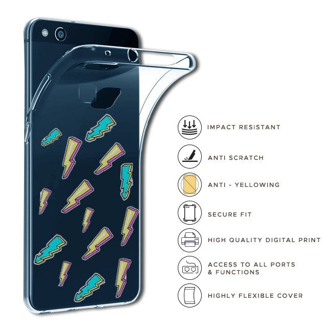 Lighting Bolts - Clear Printed Silicone Case For iQOO Models infographic