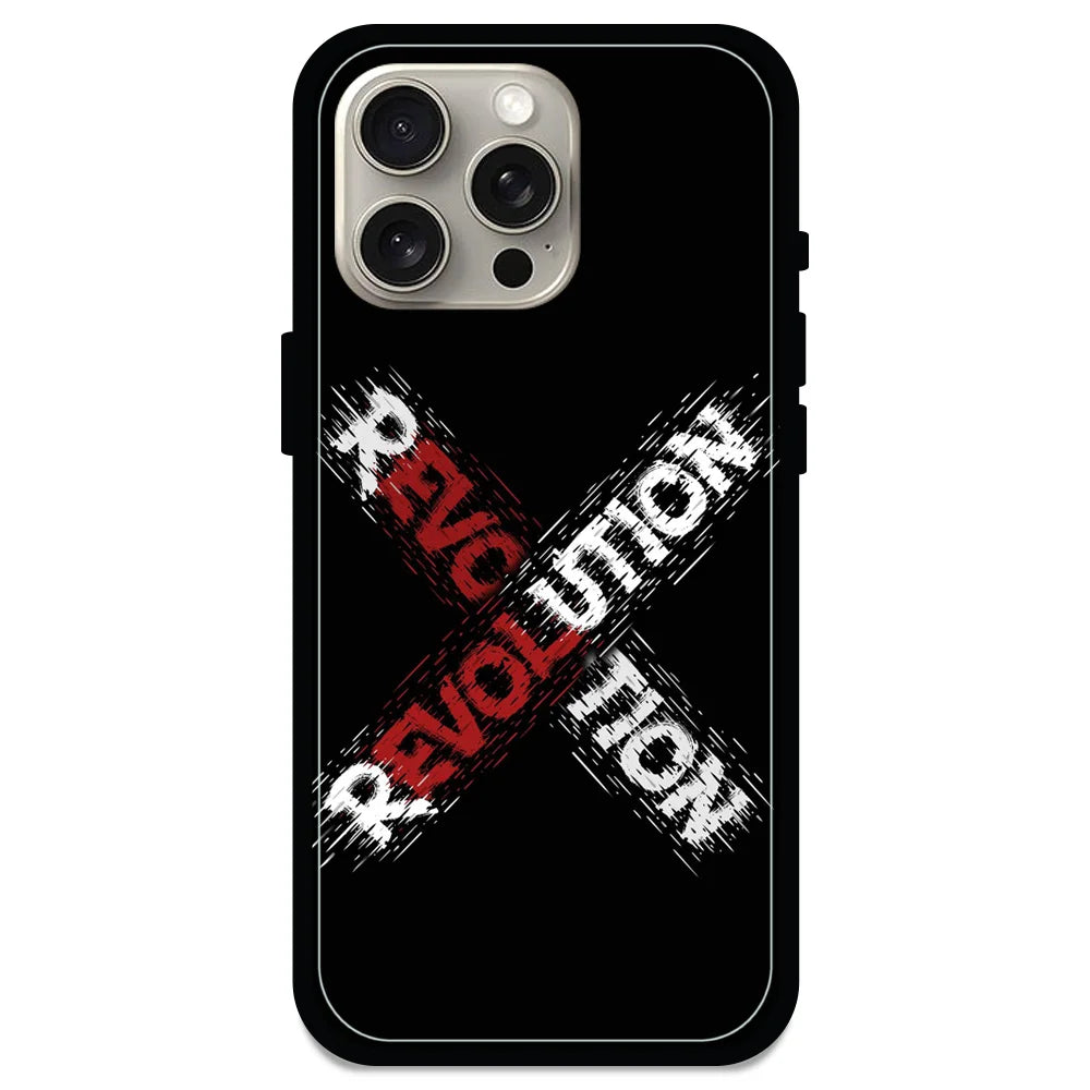 Revolution - Glossy Metal Silicone Case For Apple iPhone Models- Apple iPhone 15 pro max