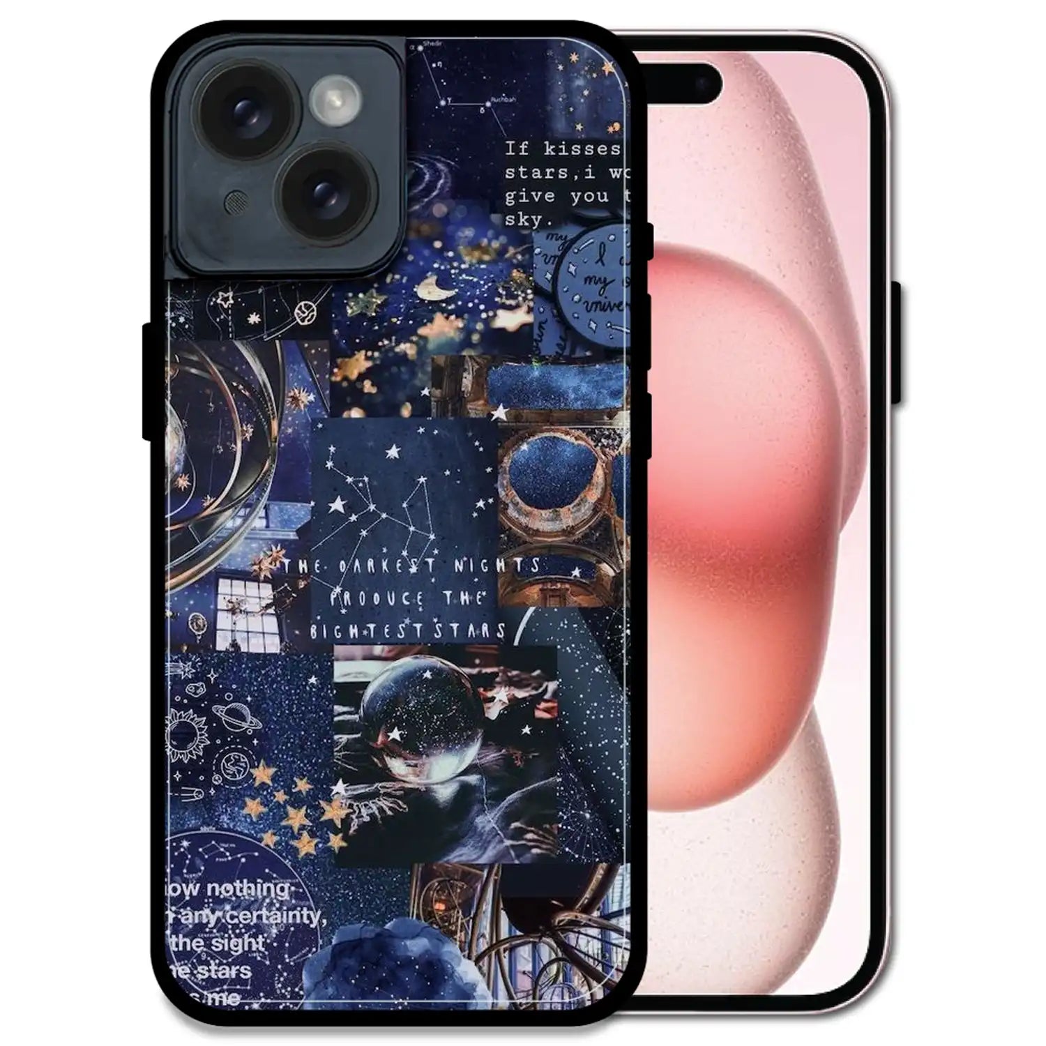 'Galaxy Dreamscape - Glossy Metal Silicone Case For Apple iPhone 15