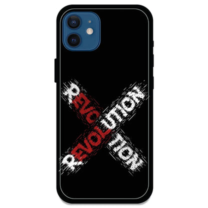 Revolution - Glossy Metal Silicone Case For Apple iPhone Models- Apple iPhone 12