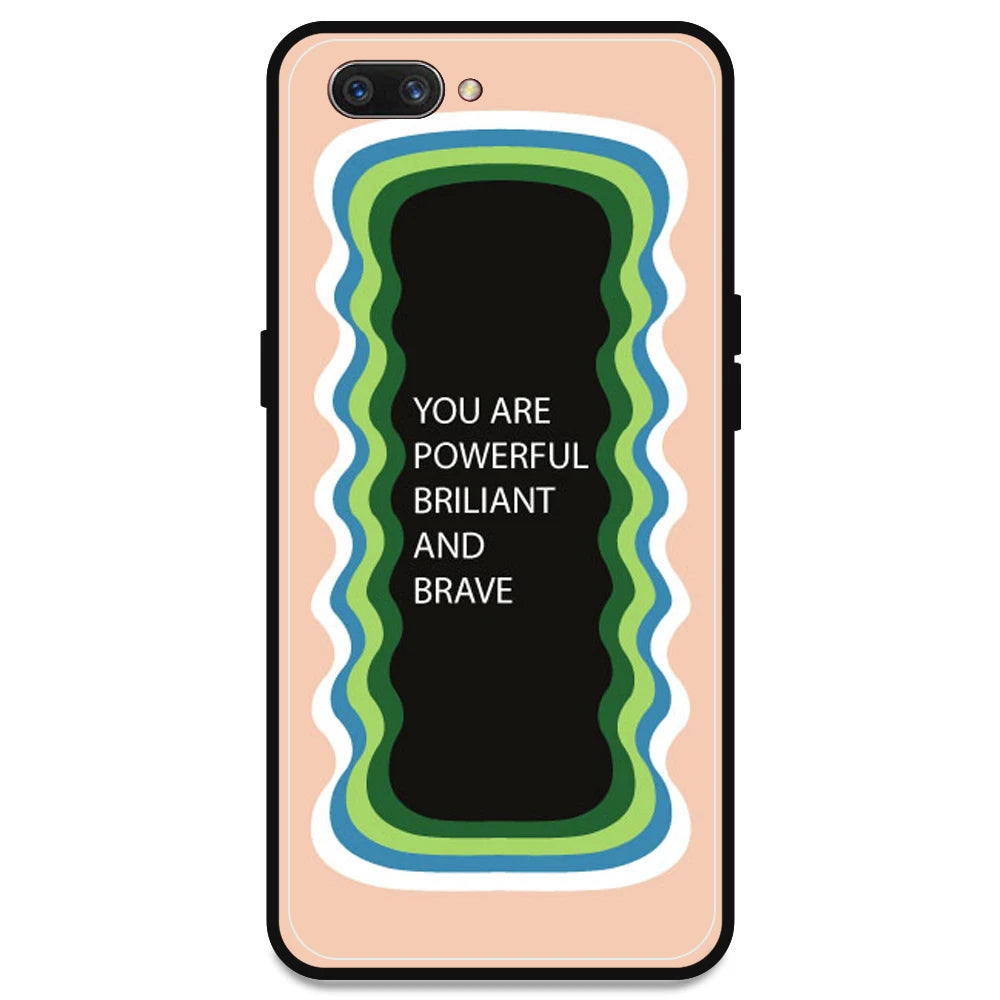 'You Are Powerful, Brilliant & Brave' - Peach Armor Case For Oppo Models Oppo A3s