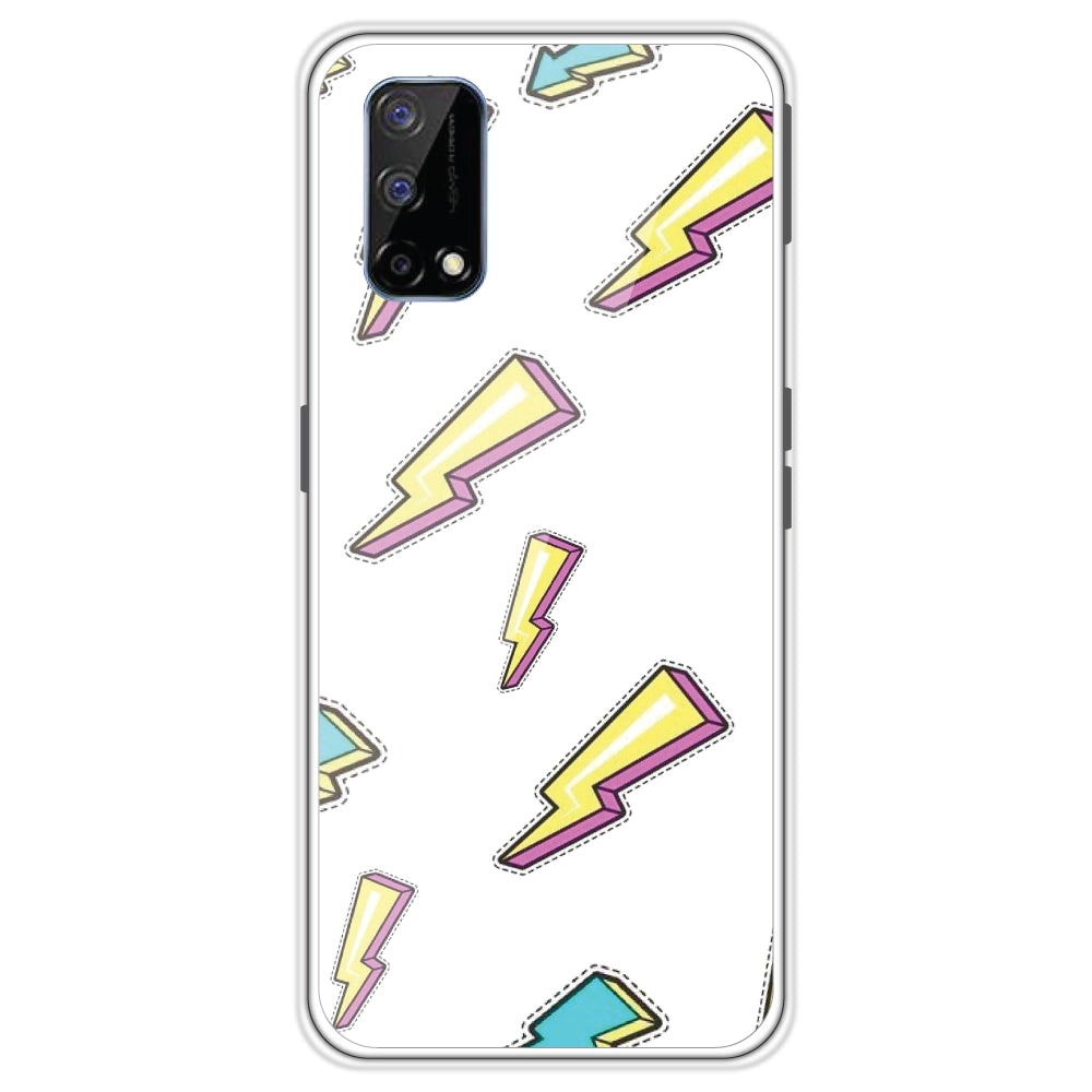 Lighting Bolts - Clear Printed Silicone Case For Realme Models