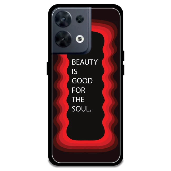 'Beauty Is Good For The Soul' - Red Armor Case For Oppo Models Oppo Reno 8 5G