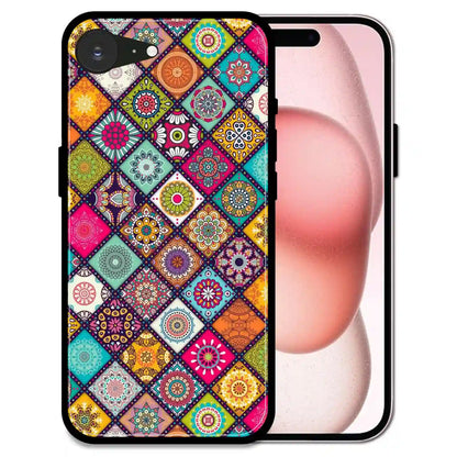 'Boho Mosaic Tiles - Glossy Metal Silicone Case For Apple iPhone 16e