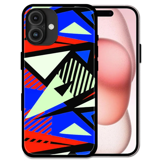 'Bold Geometric Pop - Glossy Metal Silicone Case For Apple iPhone 16