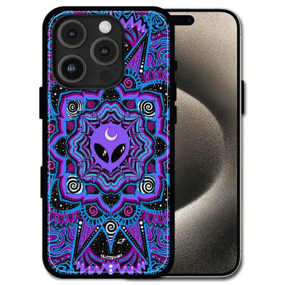 'Alien Mandala Design - Glossy Metal Silicone Case For Apple iPhone 16 Pro Max