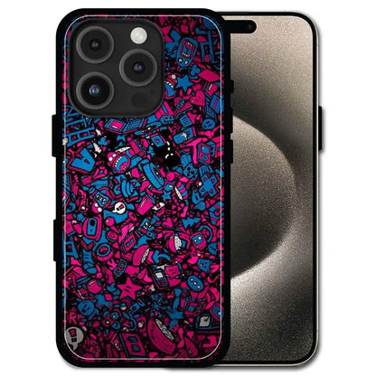 'Doodle Chaos Design - Glossy Metal Silicone Case For Apple iPhone 16 Pro Max