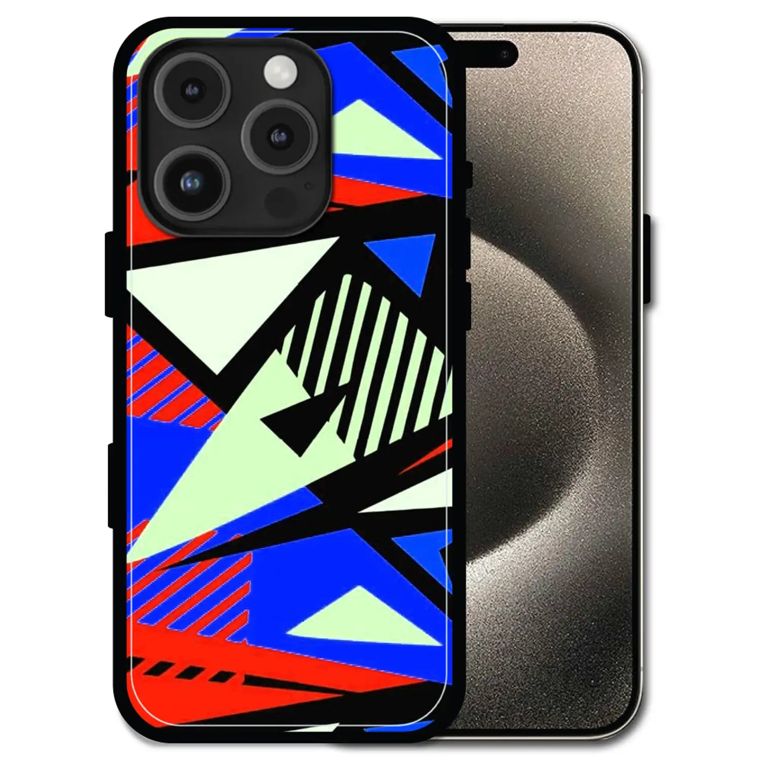 'Bold Geometric Pop - Glossy Metal Silicone Case For Apple iPhone 16 Pro Max