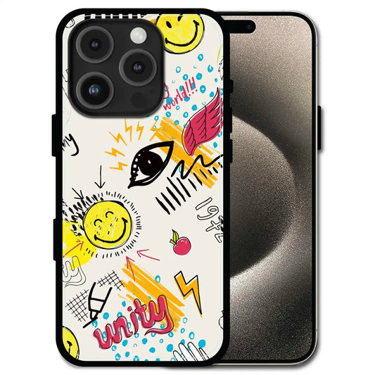 'Smiley Graffiti Pop - Glossy Metal Silicone Case For Apple iPhone 16 Pro Max