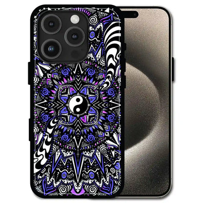 'Yin-Yang Mandala Design - Glossy Metal Silicone Case For Apple iPhone 16 Pro Max
