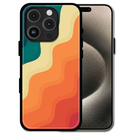 'Retro Waves - Glossy Metal Silicone Case For Apple iPhone 16 Pro Max