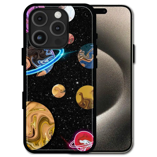 'Cosmic Swirl Galaxy - Glossy Metal Silicone Case For Apple iPhone 16 Pro Max