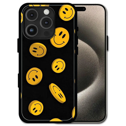 'Bold Smileys - Glossy Metal Silicone Case For Apple iPhone 16 Pro