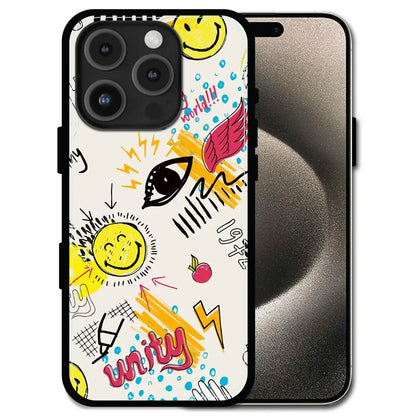 'Smiley Graffiti Pop - Glossy Metal Silicone Case For Apple iPhone 16 Pro
