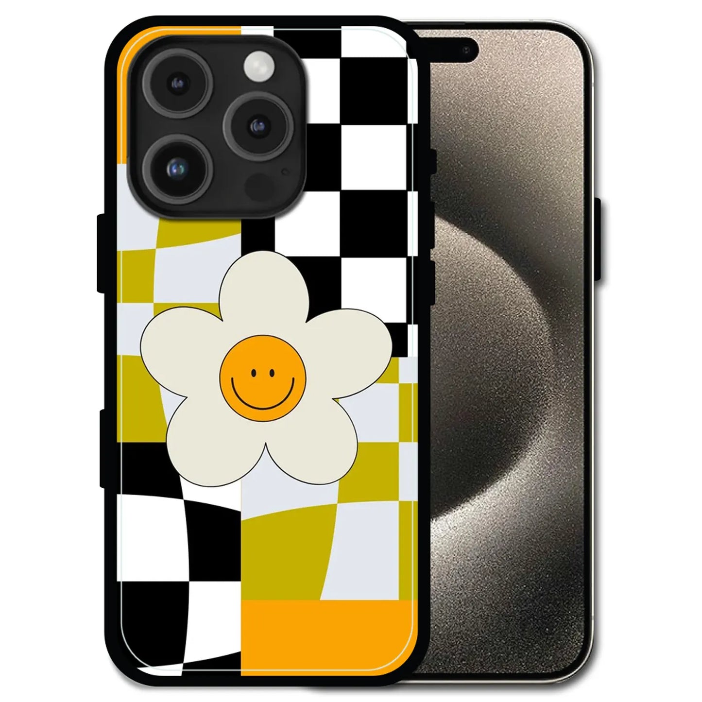 Smiley Flowe - Glossy Metal Silicone Case For Apple iPhone 16 Pro