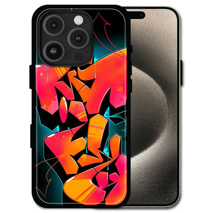 'Graffiti Fire - Glossy Metal Silicone Case For Apple iPhone 16 Pro