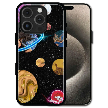 'Cosmic Swirl Galaxy - Glossy Metal Silicone Case For Apple iPhone 16 Pro
