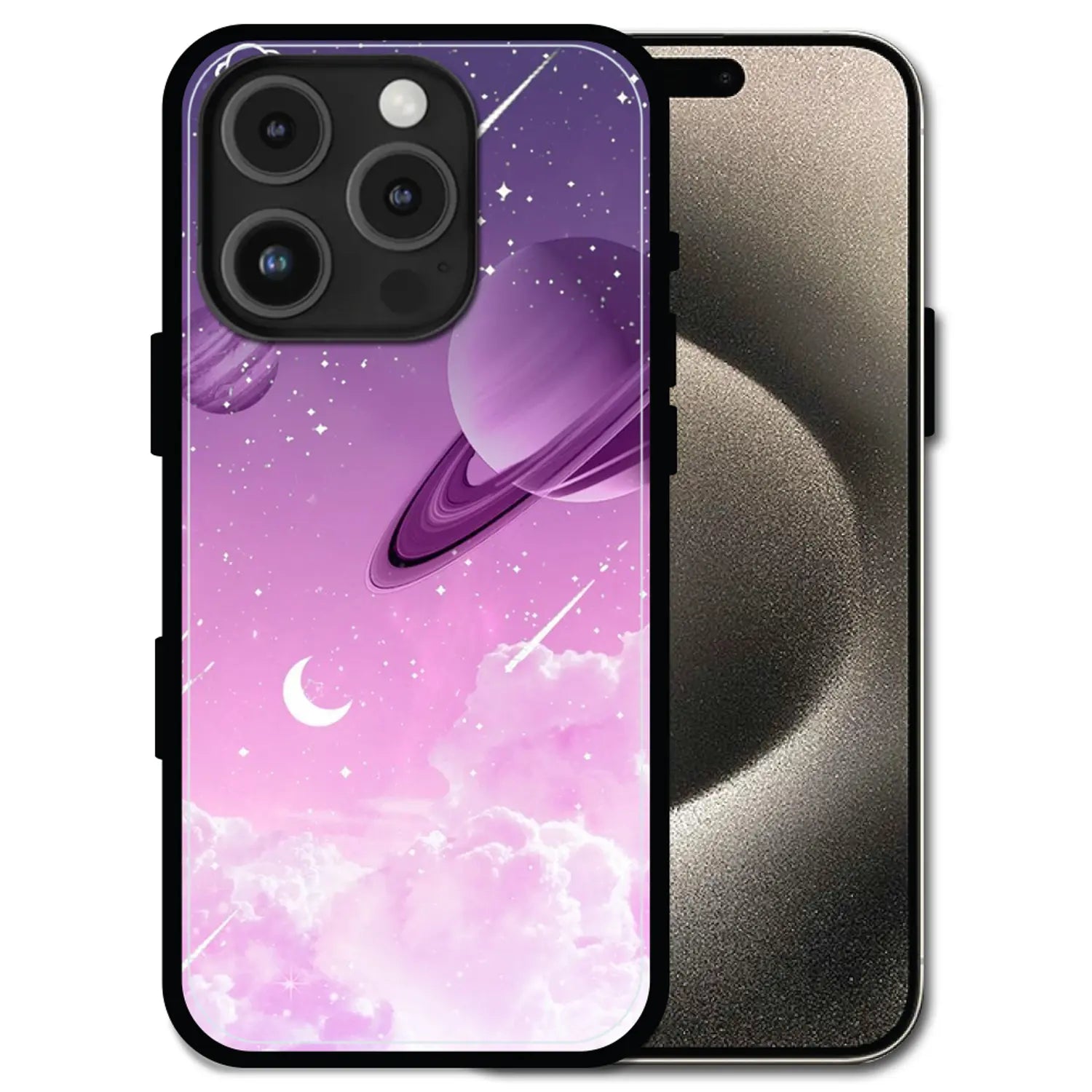 'Pastel Galaxy Design - Glossy Metal Silicone Case For Apple iPhone 16 Pro