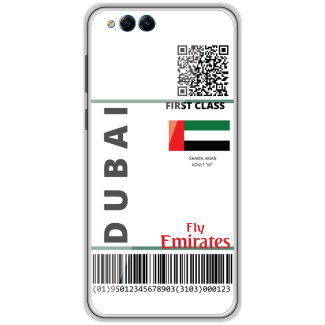 Dubai Ticket - Clear Printed Case For Honor Models honor 7x