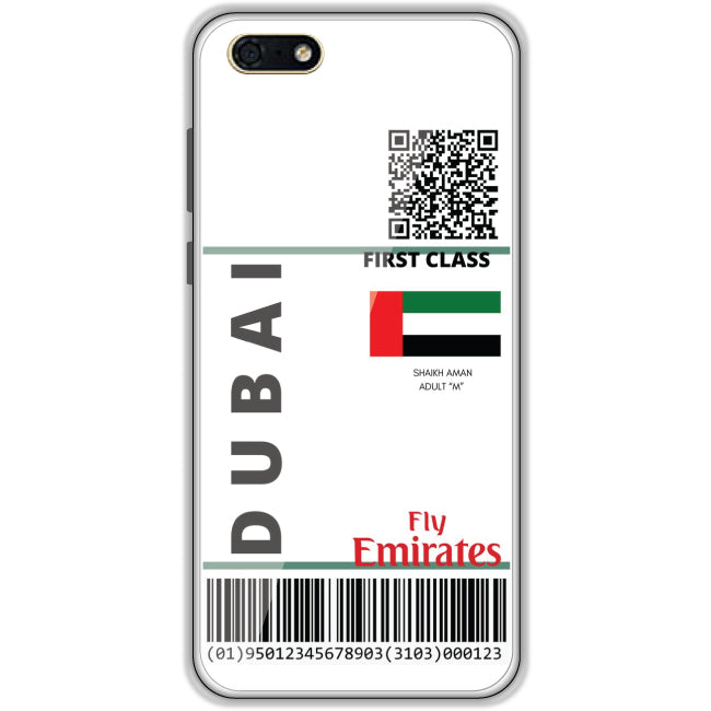 Dubai Ticket - Clear Printed Case For Honor Models honor 7s