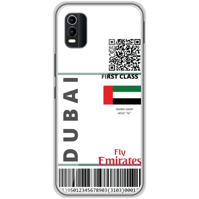 Dubai Ticket - Clear Printed Case For Nokia Models c21 plus