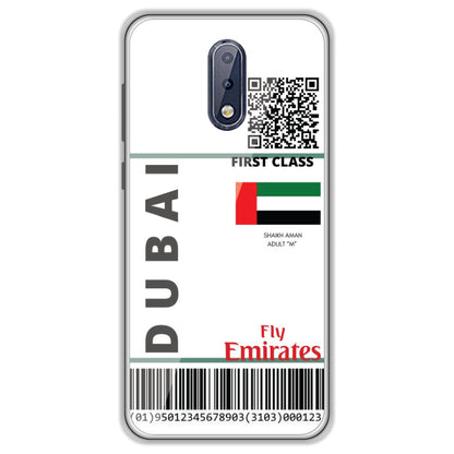 Dubai Ticket - Clear Printed Case For Nokia Models nokia 6.1 plus