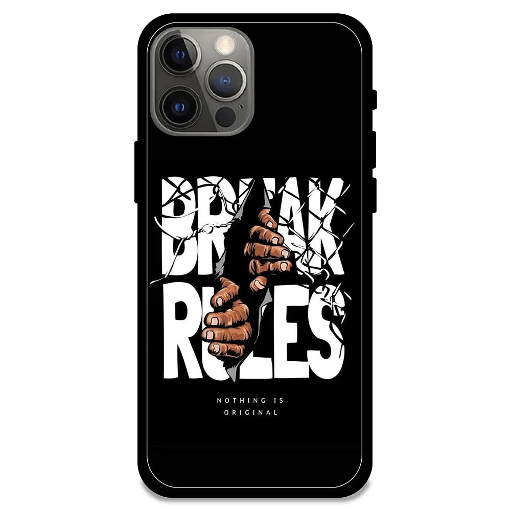 Break Rules - Glossy Metal Silicone Case For Apple iPhone Models- Apple iPhone 12 pro max