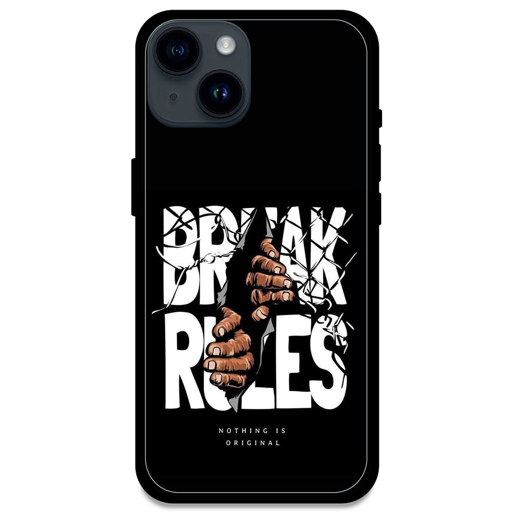 Break Rules - Glossy Metal Silicone Case For Apple iPhone Models- Apple iPhone 14