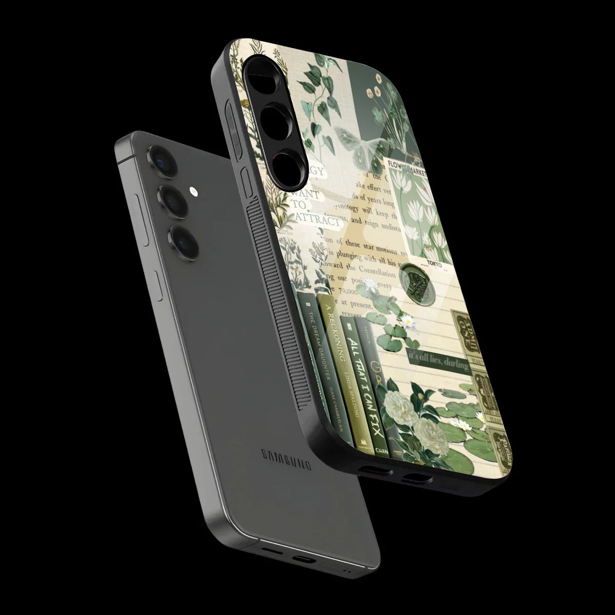 Botanical Vintage Collage - Glass Case For Samsung Galaxy Infographic