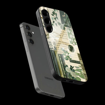 Botanical Vintage Collage - Glass Case For Samsung Galaxy Infographic