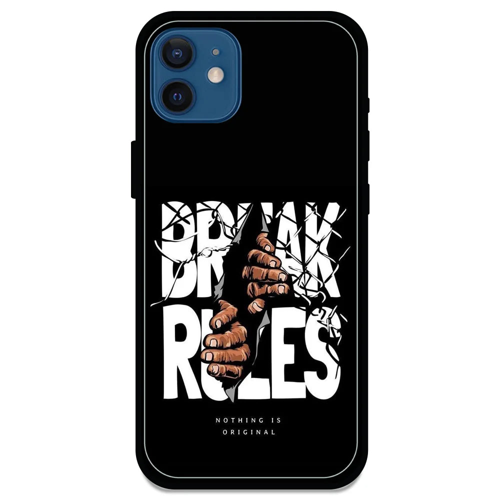 Break Rules - Glossy Metal Silicone Case For Apple iPhone Models- Apple iPhone 12