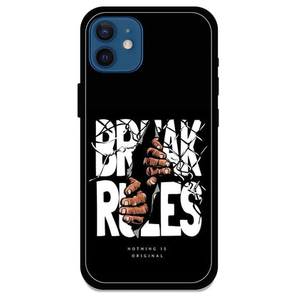 Break Rules - Glossy Metal Silicone Case For Apple iPhone Models- Apple iPhone 12