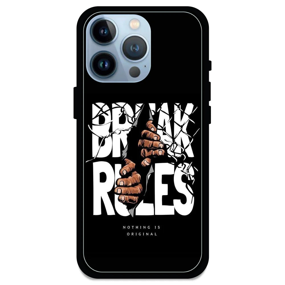 Break Rules - Glossy Metal Silicone Case For Apple iPhone Models- Apple iPhone 13 pro max