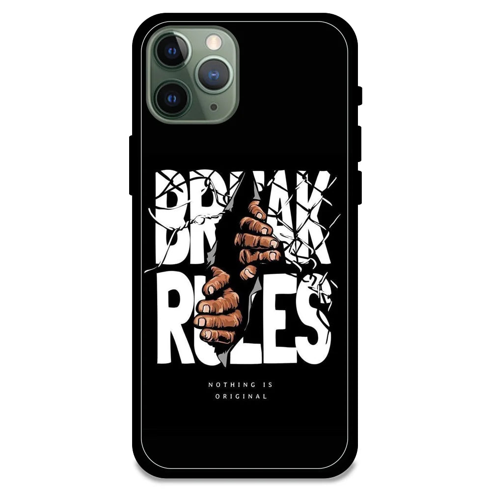 Break Rules - Glossy Metal Silicone Case For Apple iPhone Models- Apple iPhone 11 pro