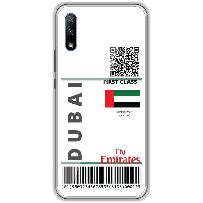 Dubai Ticket - Clear Printed Case For Honor Models  Honor 9X