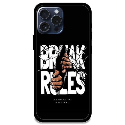 Break Rules - Glossy Metal Silicone Case For Apple iPhone Models- Apple iPhone 15 pro