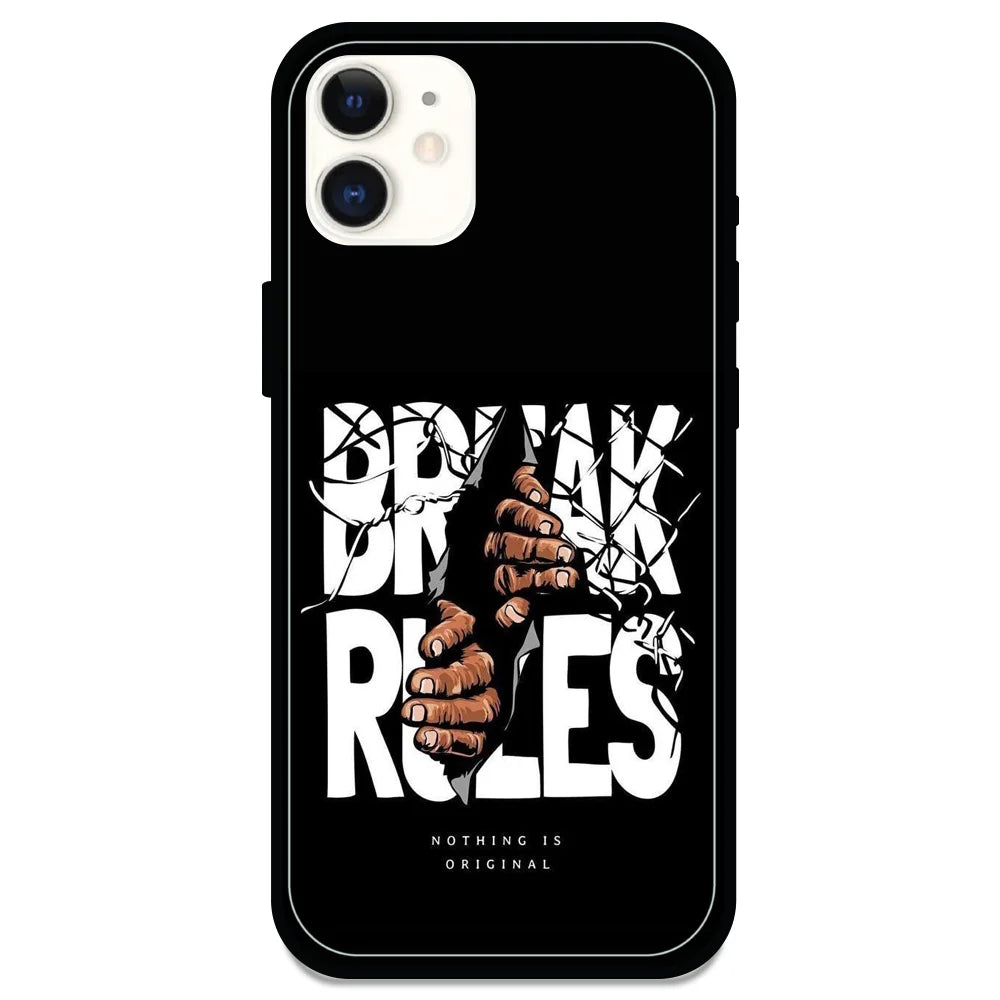 Break Rules - Glossy Metal Silicone Case For Apple iPhone Models- Apple iPhone 11