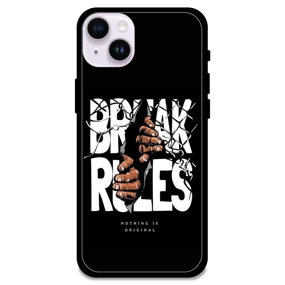 Break Rules - Glossy Metal Silicone Case For Apple iPhone Models- Apple iPhone 14 plus