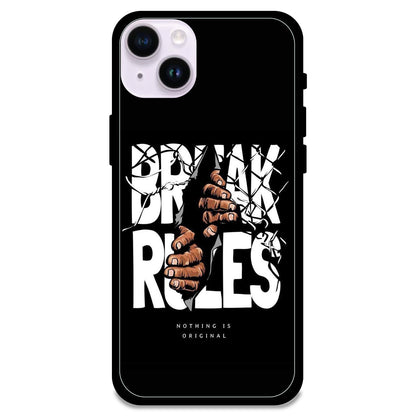 Break Rules - Glossy Metal Silicone Case For Apple iPhone Models- Apple iPhone 14 plus