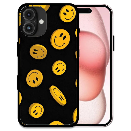 'Bold Smileys - Glossy Metal Silicone Case For Apple iPhone 16