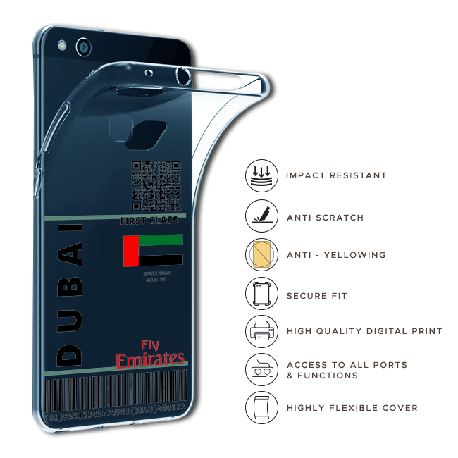 Dubai Ticket - Clear Printed Case For Apple iPhone Models infographic