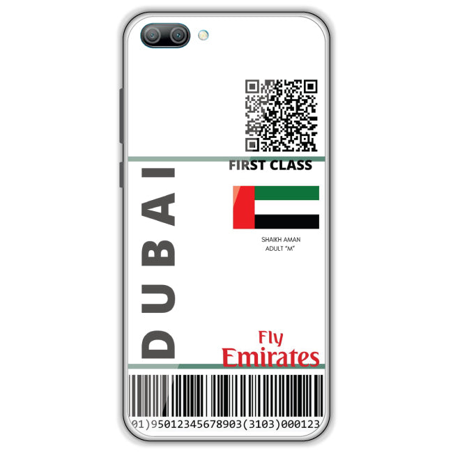 Dubai Ticket - Clear Printed Case For Honor Models  Honor 9N