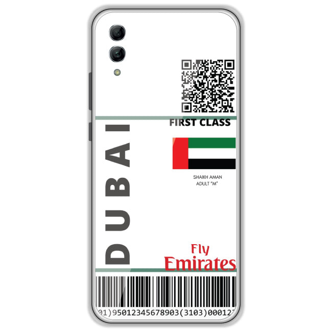 Dubai Ticket - Clear Printed Case For Honor Models Honor 10 Lite