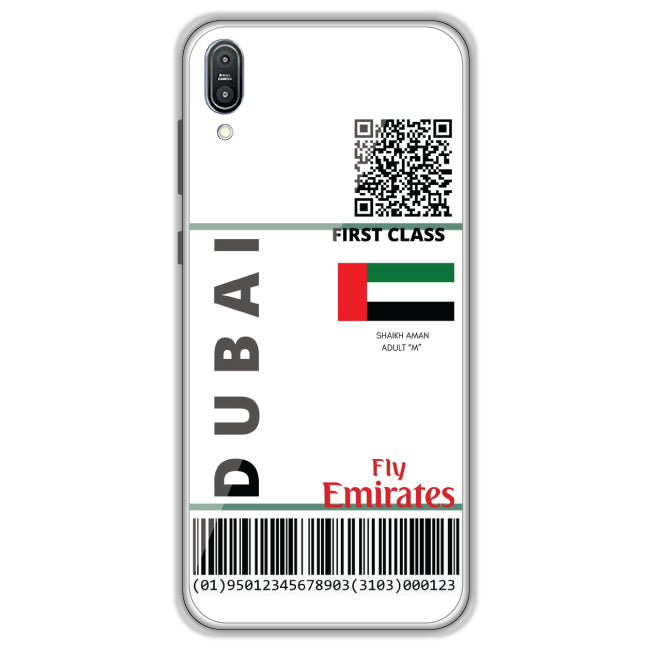 Dubai Ticket - Clear Printed Case For Asus Models asus zenphone pro max 1