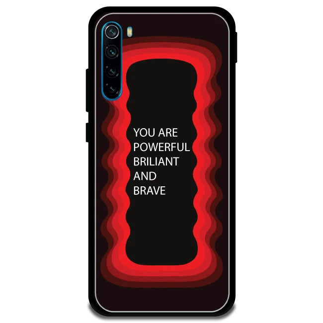'You Are Powerful, Brilliant & Brave' - Red Armor Case For Redmi Models Redmi Note 8