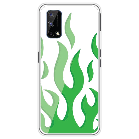Green Flames - Clear Printed Silicone Case For Realme Models
