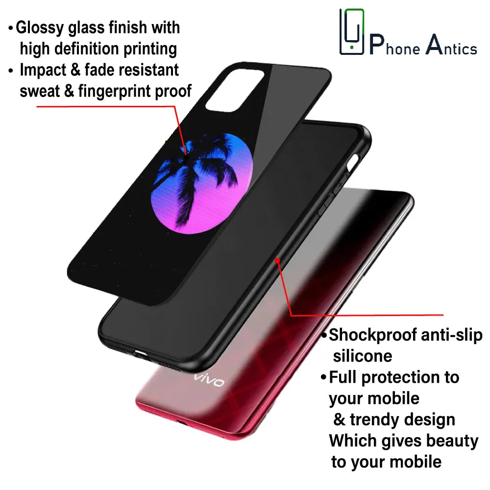 'Night Terror Synthwave - Glass Case For Apple iPhone Infographic