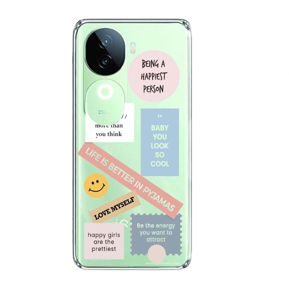 Be Happy - Clear Printed Silicone Case For IQOO Infographic